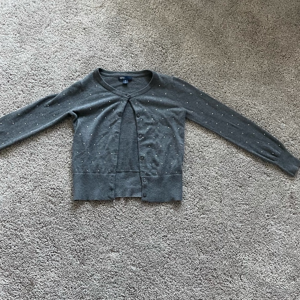 Girls Gray Sparkle Sweater